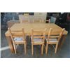 Image 1 : WOOD DINING TABLE WITH 6 CHAIRS