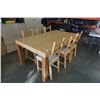 Image 2 : WOOD DINING TABLE WITH 6 CHAIRS