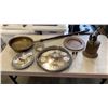 Image 1 : VINTAGE BRASS BED WARMER, BLOWTORCH, COPPER PLATE AND SILVER PLATE COLLECTIBLES