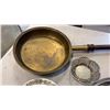 Image 9 : VINTAGE BRASS BED WARMER, BLOWTORCH, COPPER PLATE AND SILVER PLATE COLLECTIBLES