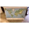 Image 1 : 5FT X 4FT WORLD MAP ON BOARD WALL HANGING