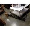 Image 1 : CAST IRON FIREPLACE BARRIER AND T. CORDEY CERAMIC LAMP