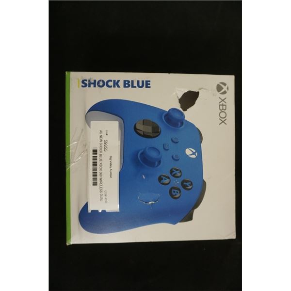 AS NEW SHOCK BLUE XBOX 360 WIRELESS DUAL SHOCK 4 CONTROLLER