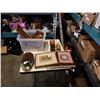 Image 1 : TOTE OF WOOD COLLECTIBLES, 3 PICTURES AND BOOT BRUSH DUCK