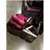 Image 1 : 2 BOXES OF BAGS PURSES, BACKPACKS, DOG CARRIER AND 2 PET BOWL HOLDERS
