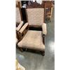 Image 2 : 2 VINTAGE  WOOD FRAMED ARMCHAIRS