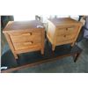 Image 1 : PAIR OF SOLID WOOD 2 DRAWER NIGHTSTANDS