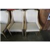 Image 2 : 4 WOOD FRAMED CHAIRS WITH GOLD TONE ARMS