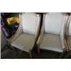 Image 3 : 4 WOOD FRAMED CHAIRS WITH GOLD TONE ARMS