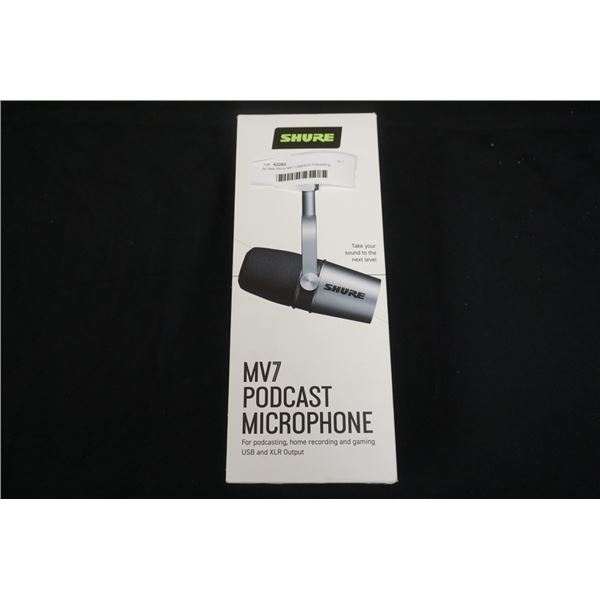 As New Shure MV7 USB/XLR Podcasting Cardioid Microphone - Black Retail $330