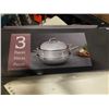 Image 3 : NEW WOK STAINLESS STEAMER WITH LID INDUCTIOON READY RETAIL $90