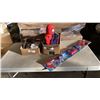 Image 1 : 2 BOXES OF SPIDERMAN COLLECTIBLES, FISHING ROD AND HOCKEY CARDS