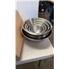 Image 2 : SET OF ALL-CLAD STAINLESS POTS AND PANS, AND KIRKLAND SIGNATURE MIXING BOWL SET