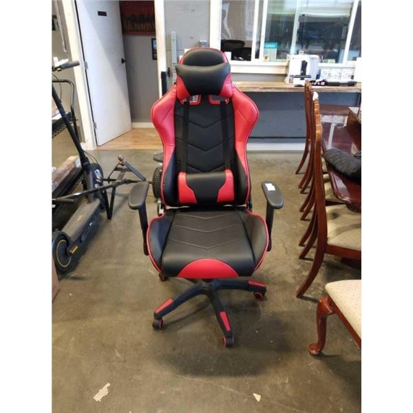 BRASSEX SORRENTO GAMING CHAIR WITH TILT AND RECLINE BALCK AND RED