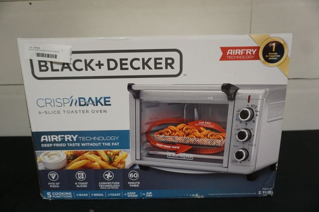 BLACK AND DECKER 6-SLICE TOASTER CRISP AND BAKE OVEN WITH AIRFRY ...