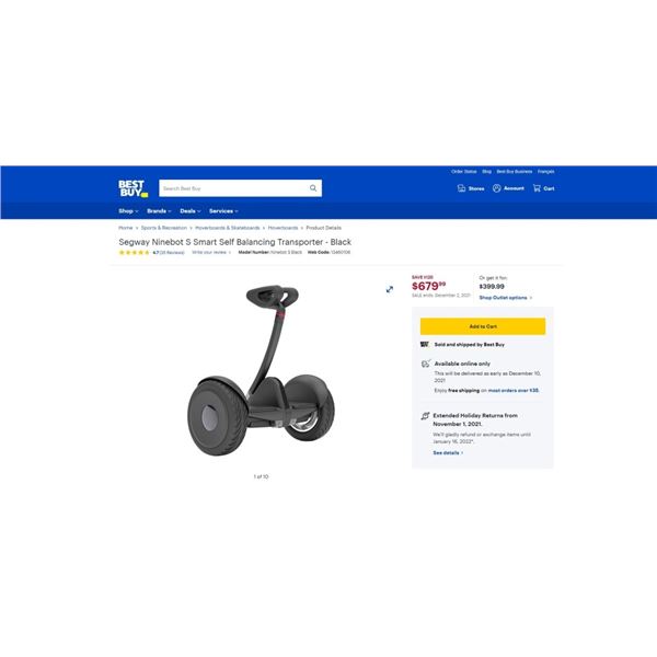 Segway Ninebot S Smart Self Balancing Transporter - Black Tested and Working Retail $800