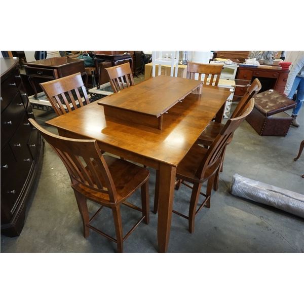 MODERN DINNG TABLE WITH LEAF AND 6 CHAIRS