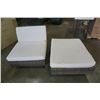 Image 1 : WICKER LOOK PATIO CHAIR AND OTTOMAN