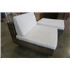 Image 2 : WICKER LOOK PATIO CHAIR AND OTTOMAN