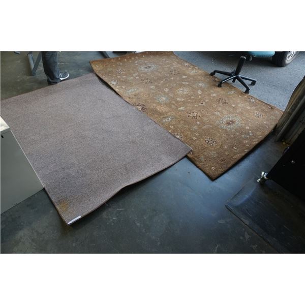 TWO AREA CARPETS - 4 FOOT WIDE AND 5 FOOT WIDE