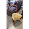 Image 7 : ANTIQUE CARVED DROPLEAF SIDE TABLE AND BALOON BACK CHAIR