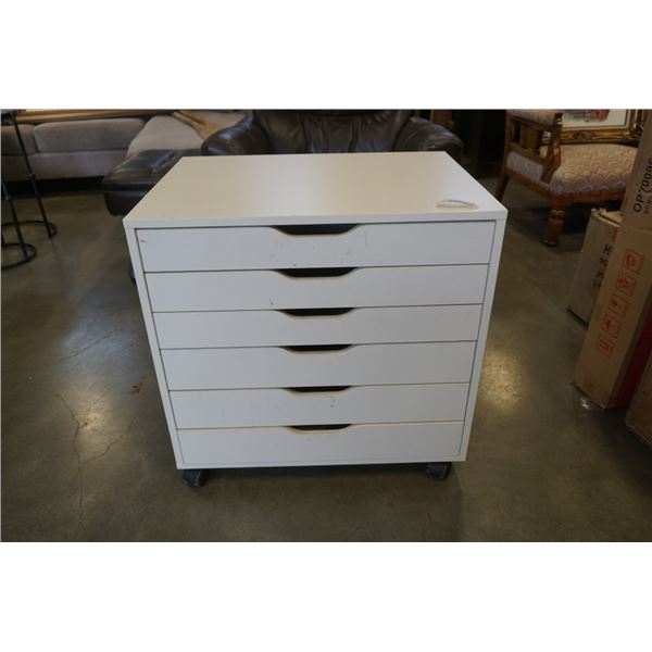 WHITE 6 DRAWER ROLLING ORGANIZER