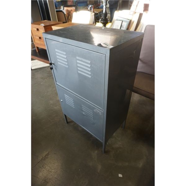 METAL 2 DOOR CABINET WITH KEY - BOTTOM DOES NOT LOCK