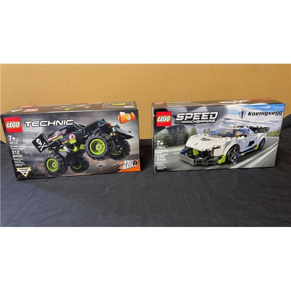 2 NEW SEALED LEGO SETS - #76900 KOENIGSEGG JESKO AND #42118 MONSTER JAM GRAVE DIGGER