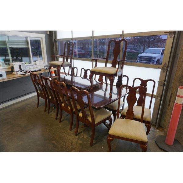 DINING TABLE WITH 2 LEAVES AND 12 CHAIRS