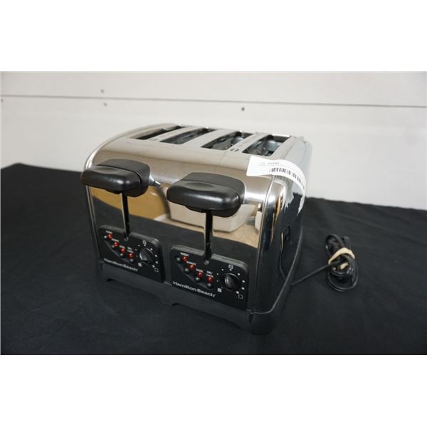 HAMILTON BEACH 4 SLICE WIDE SLOT TOASTER WORKING