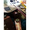 Image 2 : LARGE BOX OF ANTIQUE CLOCKS AND WOODEN COLLECTIBLES