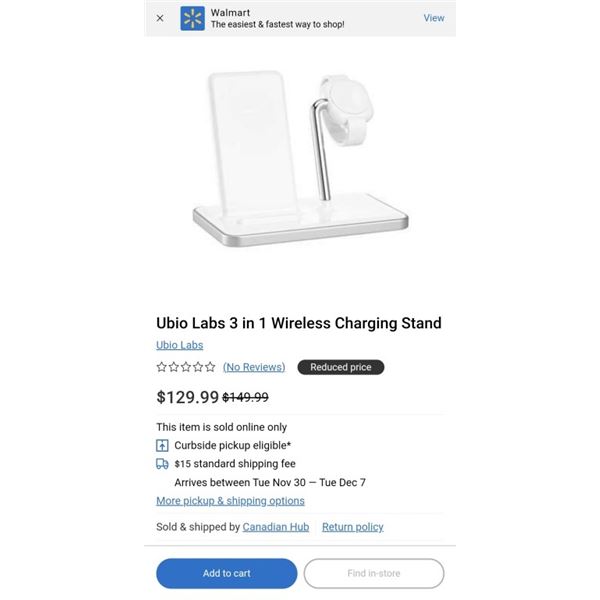 AS NEW UBIO LABS 3 IN 1 APPLE IOS STAND/PAD/WATCH CHARGING STATION TESTED AND WORKING RETAIL $150