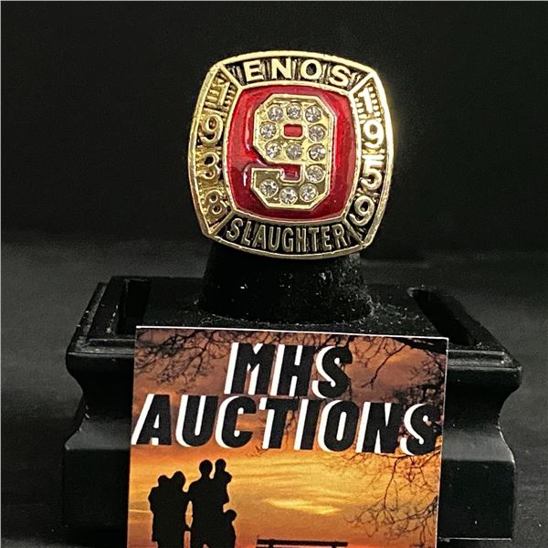 ENOS SLAUGHTER #9 HALL OF FAME 1938-1959  COUNTRY MAD DASH  CHAMPIONSHIP REPLICA RING (ref917)