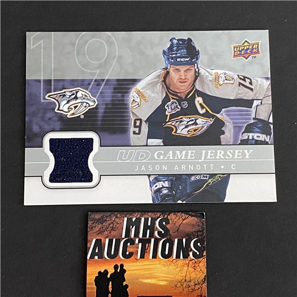 2008-09 U.D SERIES 1 HOCKEY JASON ARNOTT JERSEY CARD (ref2027)