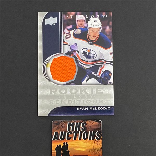 2020-21 TRILOGY HOCKEY RYAN MCLEOD ROOKIE JERSEY CARD (ref2280)