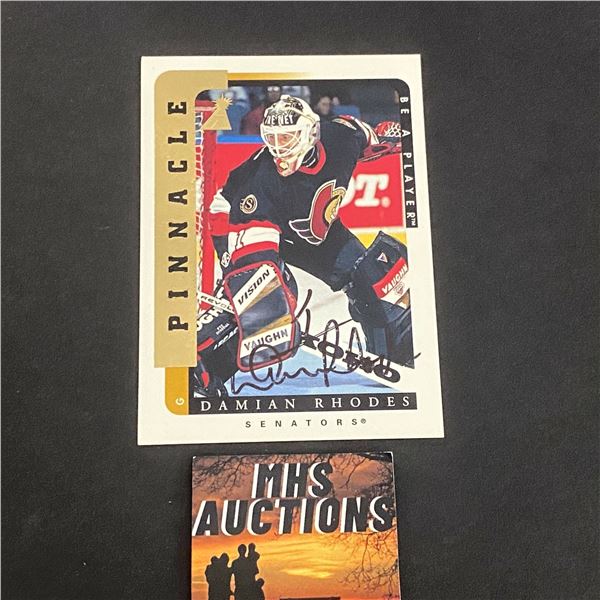 1997 PINNACLE AUTOGRAPH DAMIAN RHODES N.H.L AUTOGRAPH CARD (ref2300)