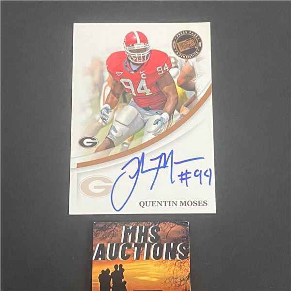 2008 PRESS BOX FOOTBALL AUTOGRAPH QUENTIN MOSES GEORGIA AUTOGRAPH CARD (REF2313)