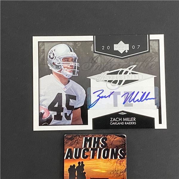 2007 UPPER DECK AUTOGRAPH CARD ZACH MILLER FOOTBALL CARD (ref2681)