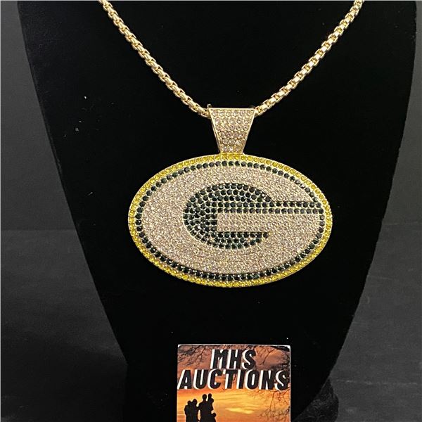 GREEN BAY PACKERS LARGE N.F.L CHAMPIONSHIP NECKLACE (ref320)