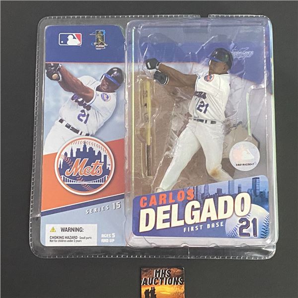 CARLOS DELGADO NEW YORK METS MCFARLANE SERIES 15 WHITE JERSEY