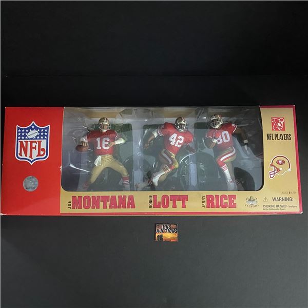 SAN FRANCISCO 49ERS RARE 3 PACK MCFARLANE JOE MONTANA,JERRY RICE,RONNIE LOTT