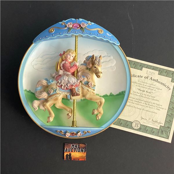 MUSICAL COLLECTORS PLATE BRADFORD EXCHANGE 1994 CAROUSEL DAY DREAMS "SWEPT AWAY #E14670