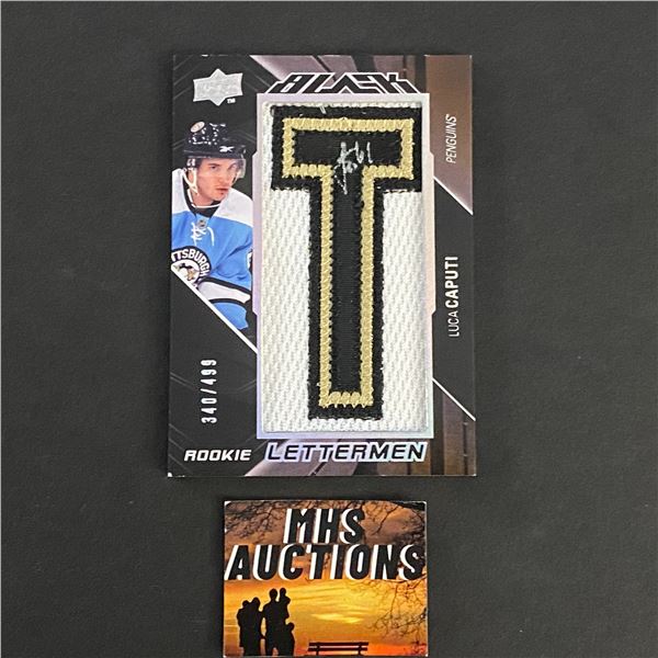 LUCA CAPUTI 2009-10 BLACK ROOKIE LETTERMAN PATCH CARD #340/499 ONLY 499 MADE IN THE WORLD (ref2780)