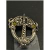 Image 2 : Celtic Brooch/Pin Set with Green Stone and Marcasite