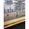 Image 2 : 37 x 32" Gold Leafed Framed Print of Lady in Field Very Nicely Done