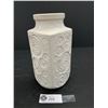 Image 1 : Interesting Pattern on Stamped and Numbered White West German Vase 8" Tall