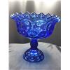 Image 2 : Blue Glass Footed Dish Cat A