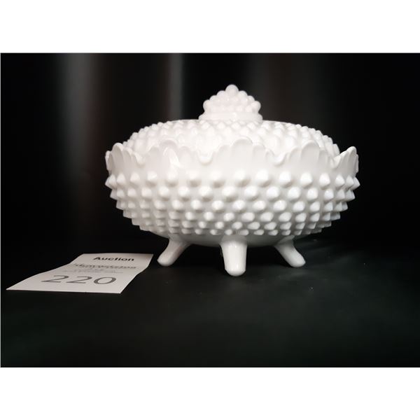 Fenton Hobnail Covered Dish Cat A