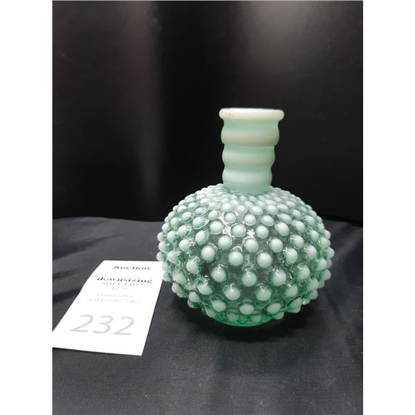 Blueish white Hobnail vase or bottle Cat A