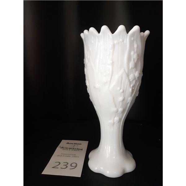 White Glass Vase Cat A